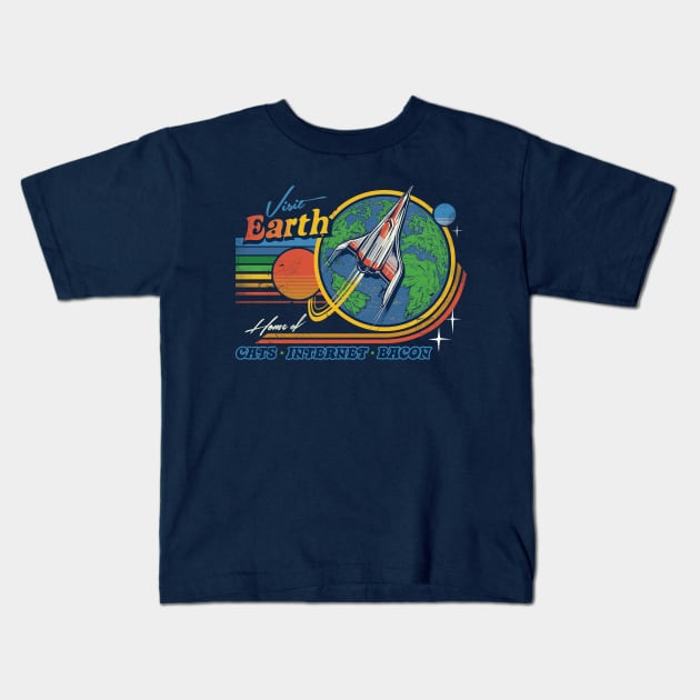 Visit Earth Kids T-Shirt by Steven Rhodes